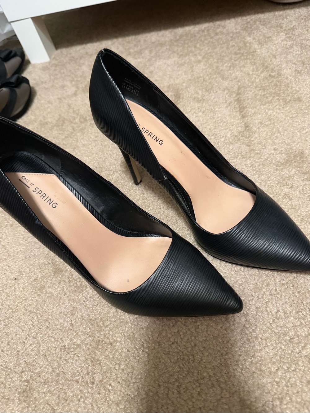 Call It Spring Black Ribbed Pointed-Toe Stiletto Pumps - Picture 5 of 5